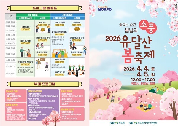 목포 유달산 봄꽃 축제 4월 4∼5일 개최